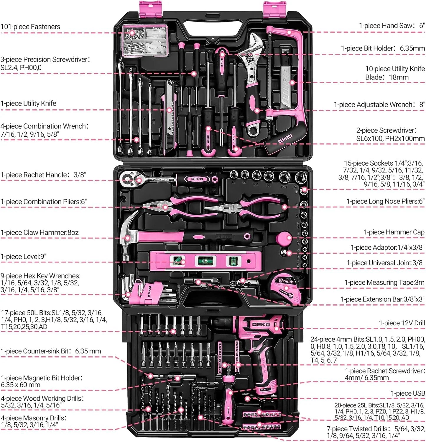 Home Mechanic Toolbox with Cordless Drill.