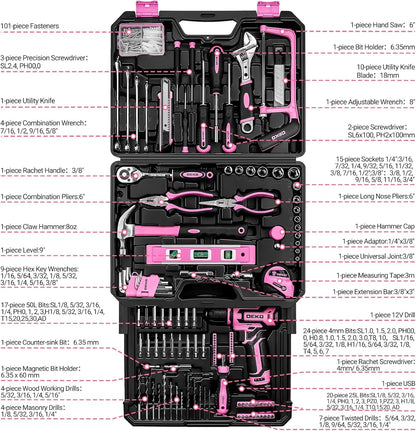 Home Mechanic Toolbox with Cordless Drill.