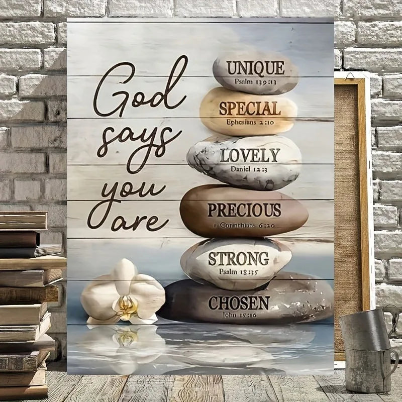 1pc Inspirational Bible Verse Canvas Wall Art