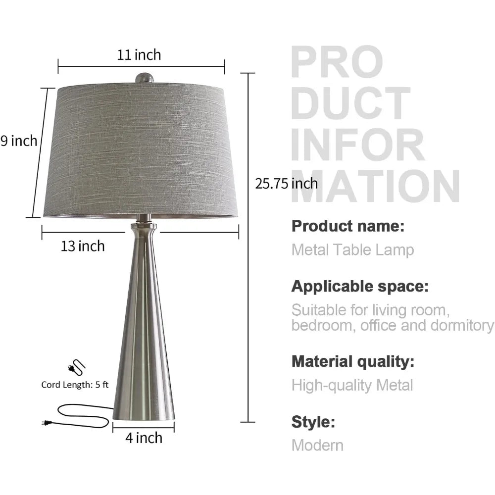 25.75" 3-Way Dimmable Touch Control USB Table Lamp