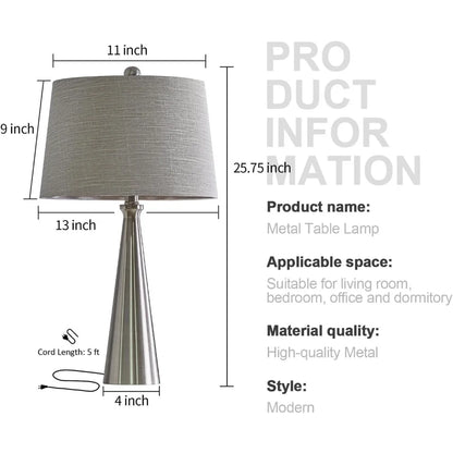 25.75" 3-Way Dimmable Touch Control USB Table Lamp