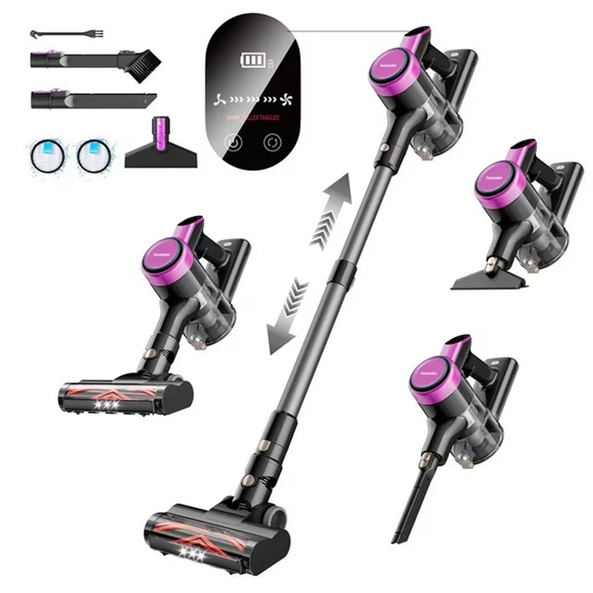 Cordless Vacuum Cleaner,23KPa 48mins Powerful Suction Vacuum