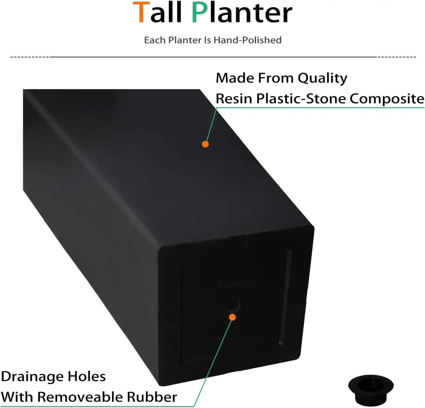 Extra Tall Outdoor Indoor Large Resin Plant Pots.