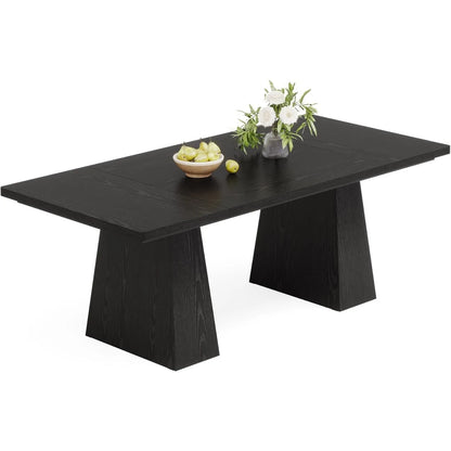 63-Inch Black Dining Table for 4-6, Modern Kitchen Table