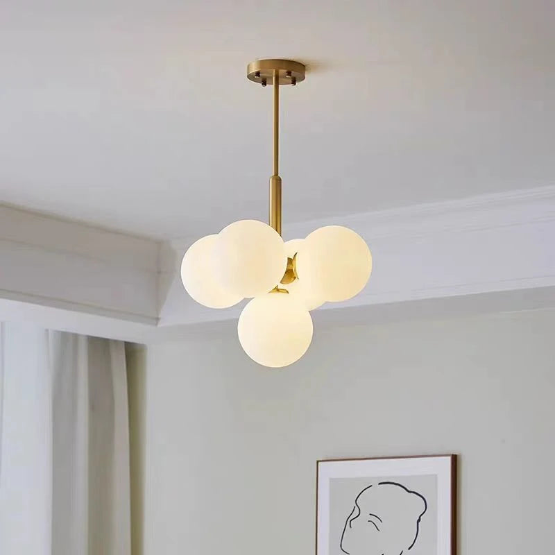 Nordic Minimalist Frosted Glass Ball Led Chandelier