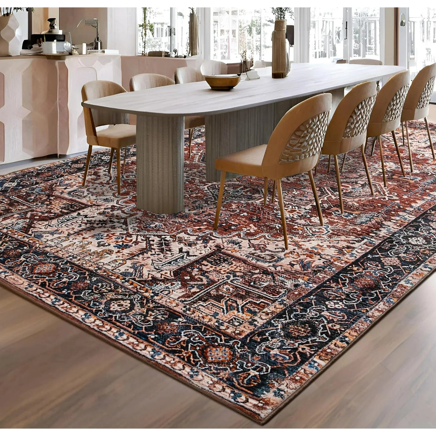 Faux Cashmere Vintage Printed Rug Area Rugs