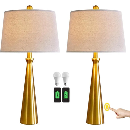 25.75" 3-Way Dimmable Touch Control USB Table Lamp