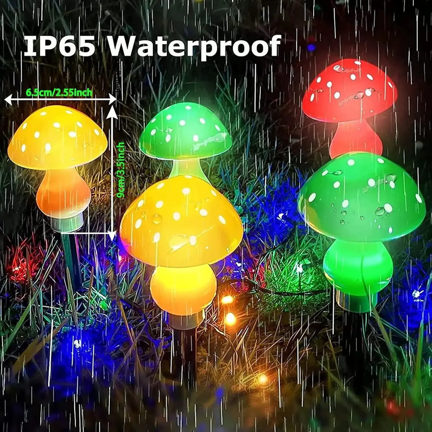 8pcs/set Outdoor Mushroom Solar Garden Lights