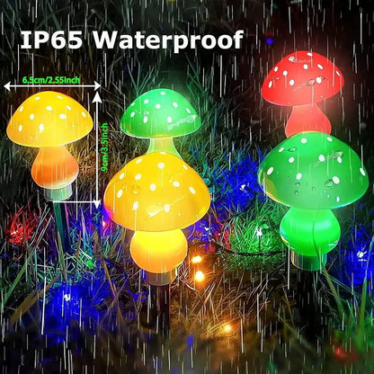 8pcs/set Outdoor Mushroom Solar Garden Lights