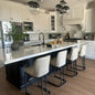 White and Gold Bar Stools - 24 inch Island Chairs