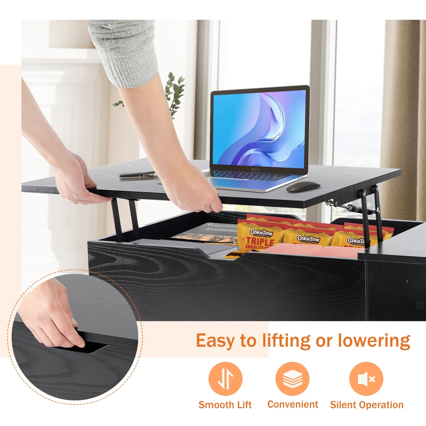 Lift Top Coffee Tables For Living Room 39.37"x19.7" Desk