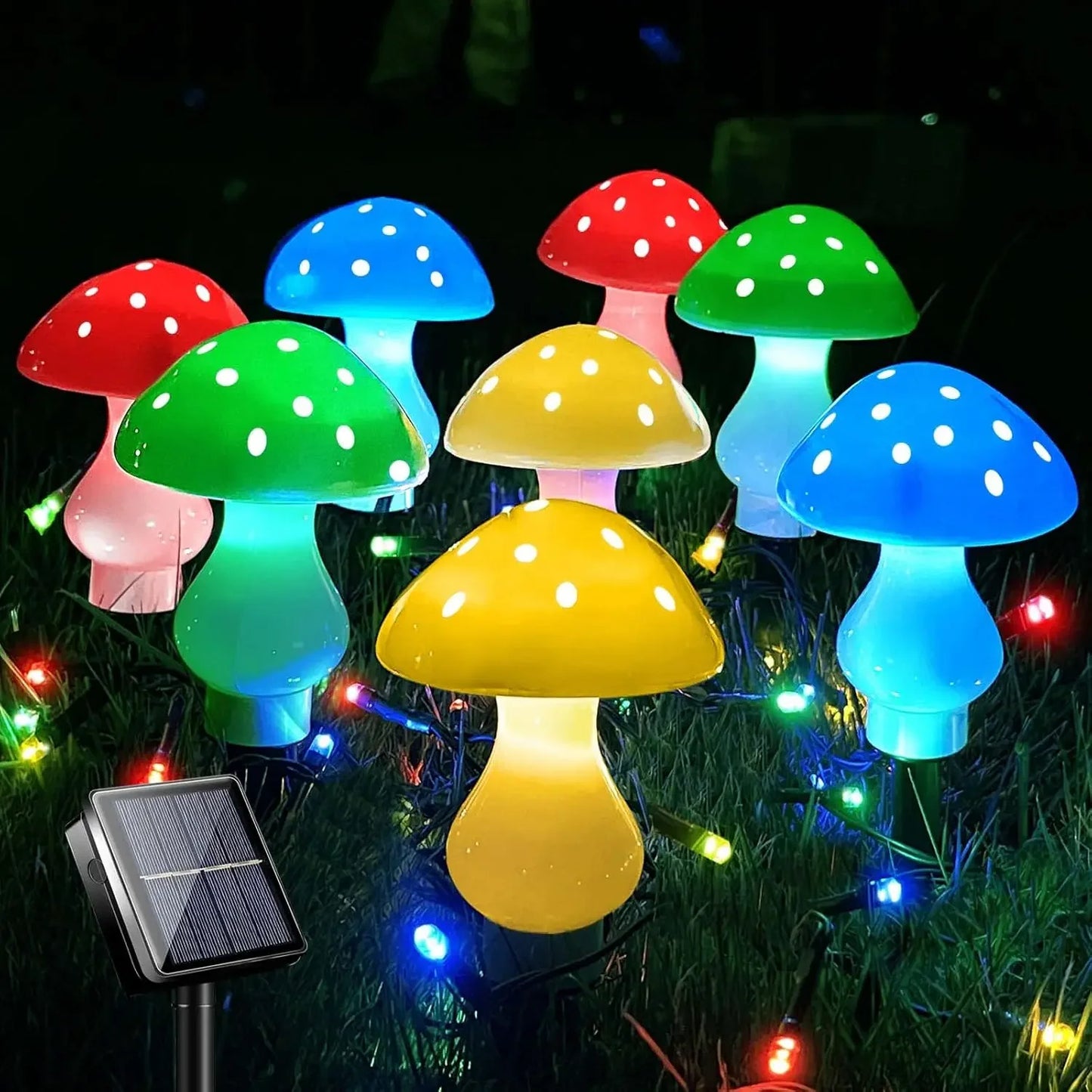 8pcs/set Outdoor Mushroom Solar Garden Lights
