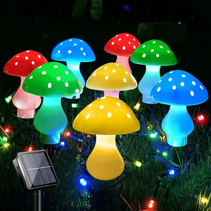 8pcs/set Outdoor Mushroom Solar Garden Lights