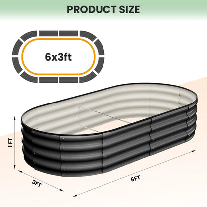 2-Pack Oval Galvanized Steel Raised Garden Bed