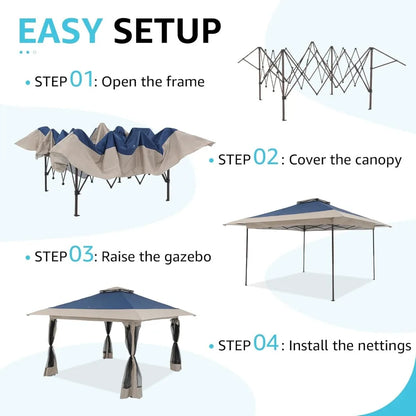 13’x13’ Pop Up Gazebo, Outdoor Canopy Tent Shade