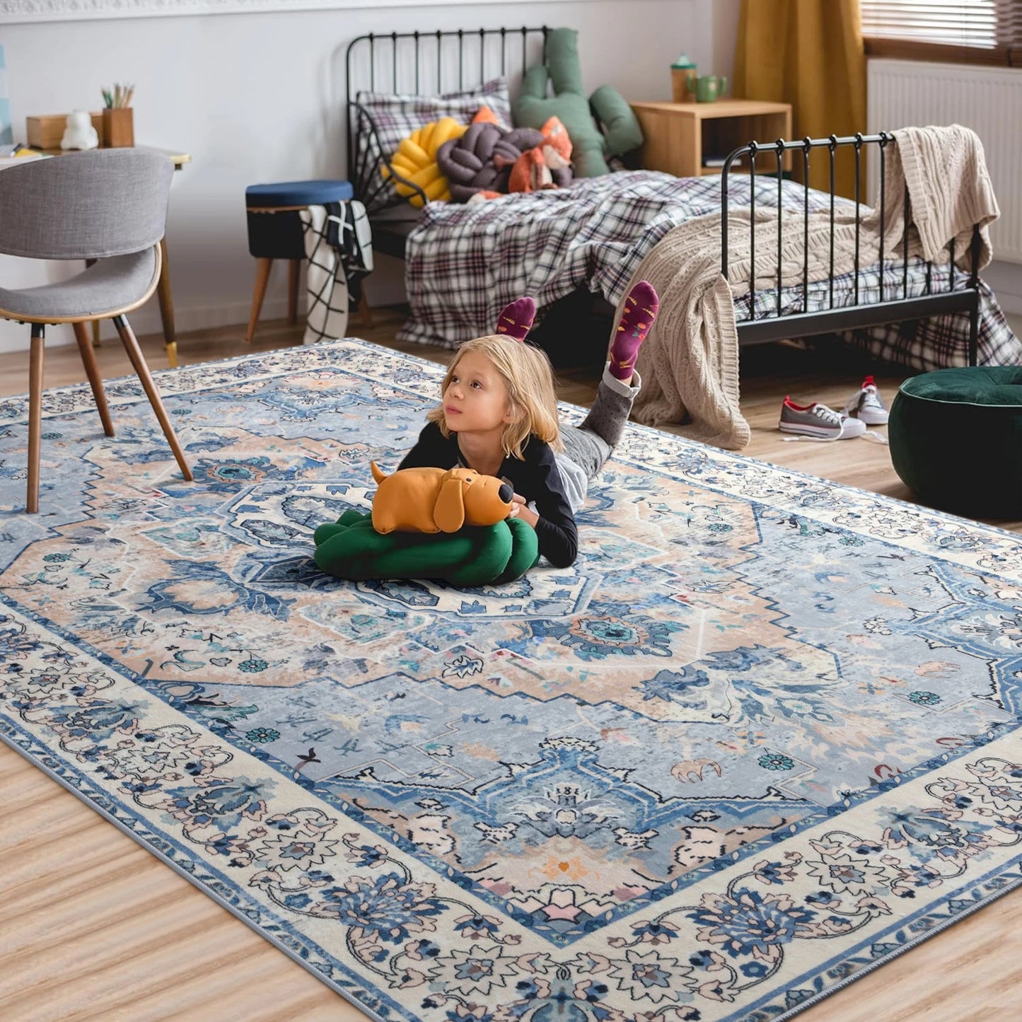 Soft Vintage Floral Area Rugs Floor Carpet