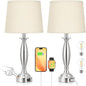 Touch Control Bedside Lamp with USB C+A,