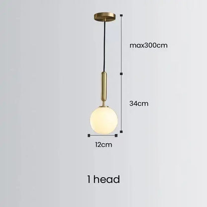Nordic Minimalist Frosted Glass Ball Led Chandelier