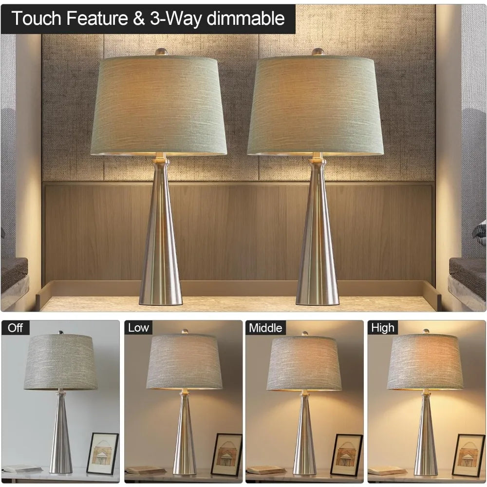 25.75" 3-Way Dimmable Touch Control USB Table Lamp