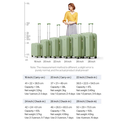 Mixi Puristic Design Travel Luggage Rolling Wheels.
