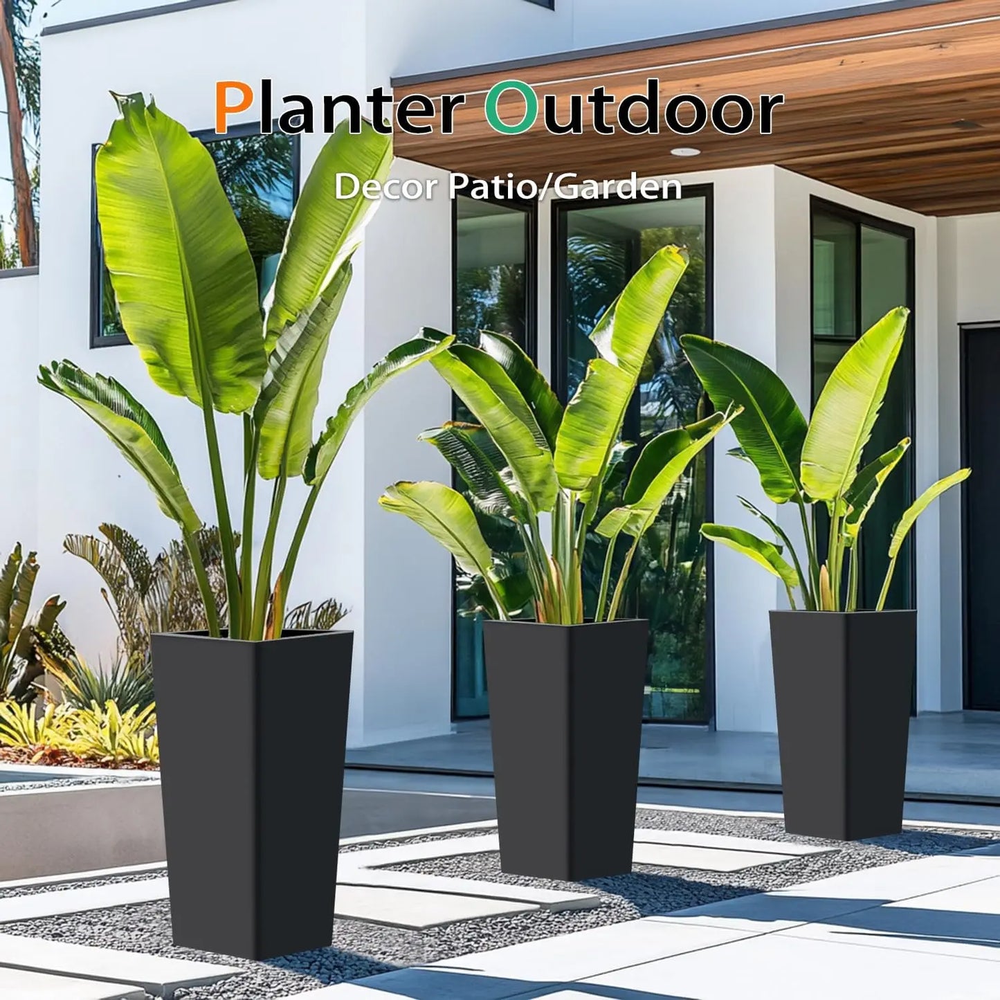 Extra Tall Outdoor Indoor Large Resin Plant Pots.