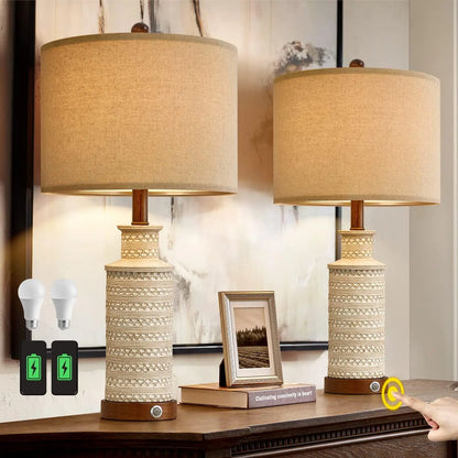 24'' Farmhouse Table Lamp Set of 2