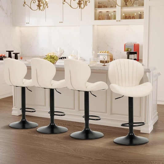 Bar Stools Set of 4, Modern Swivel Bar Chairs