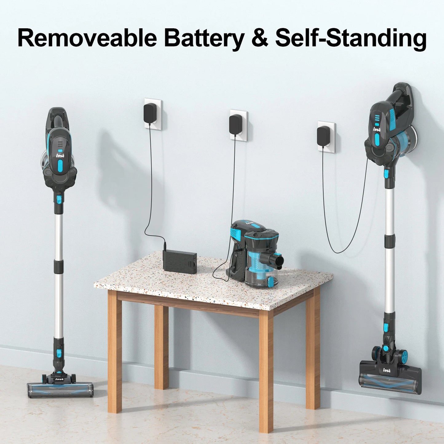 Cordless Vacuum Cleaner, 20KPa Stick Vacuum