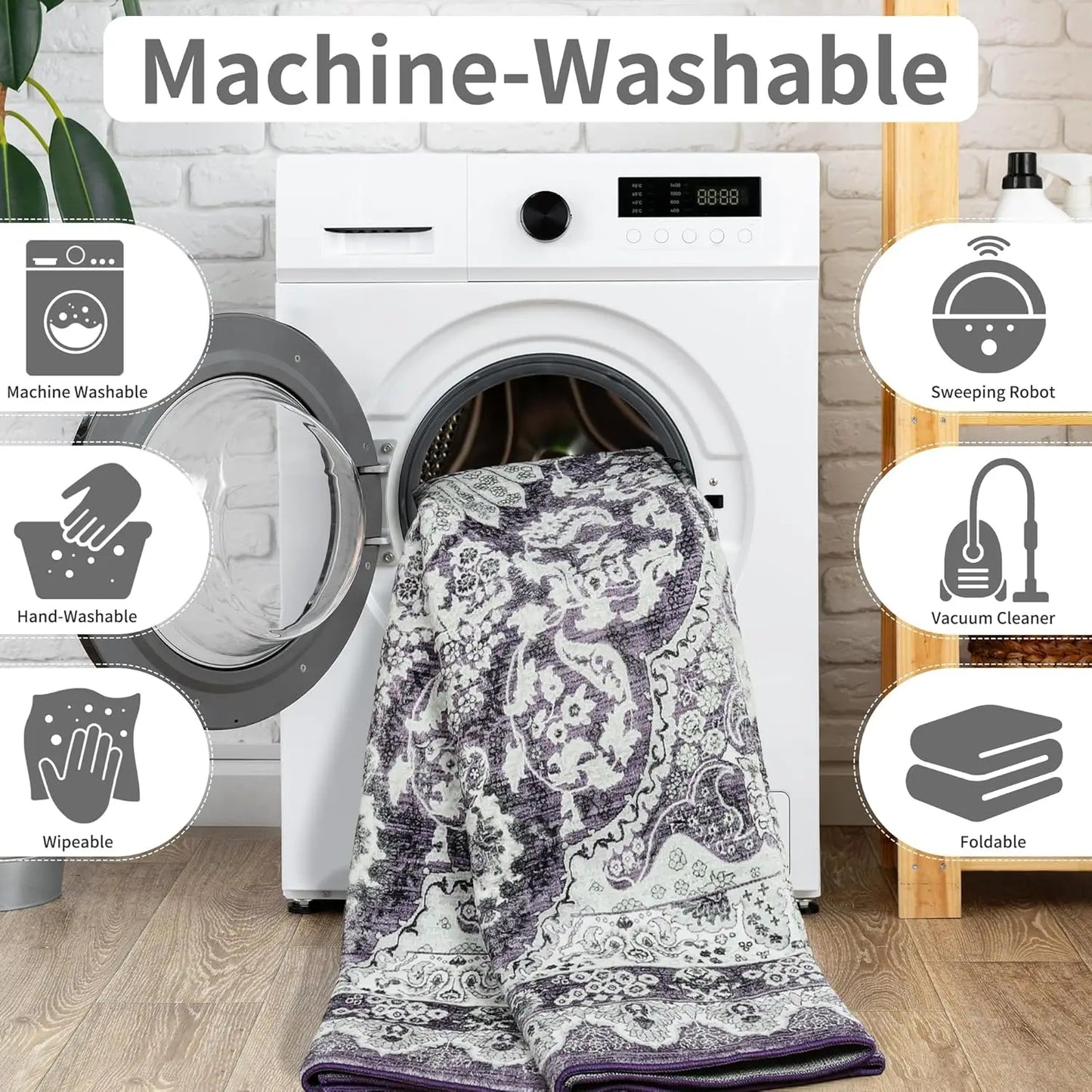 Area Rugs for Living Room, Machine Washable