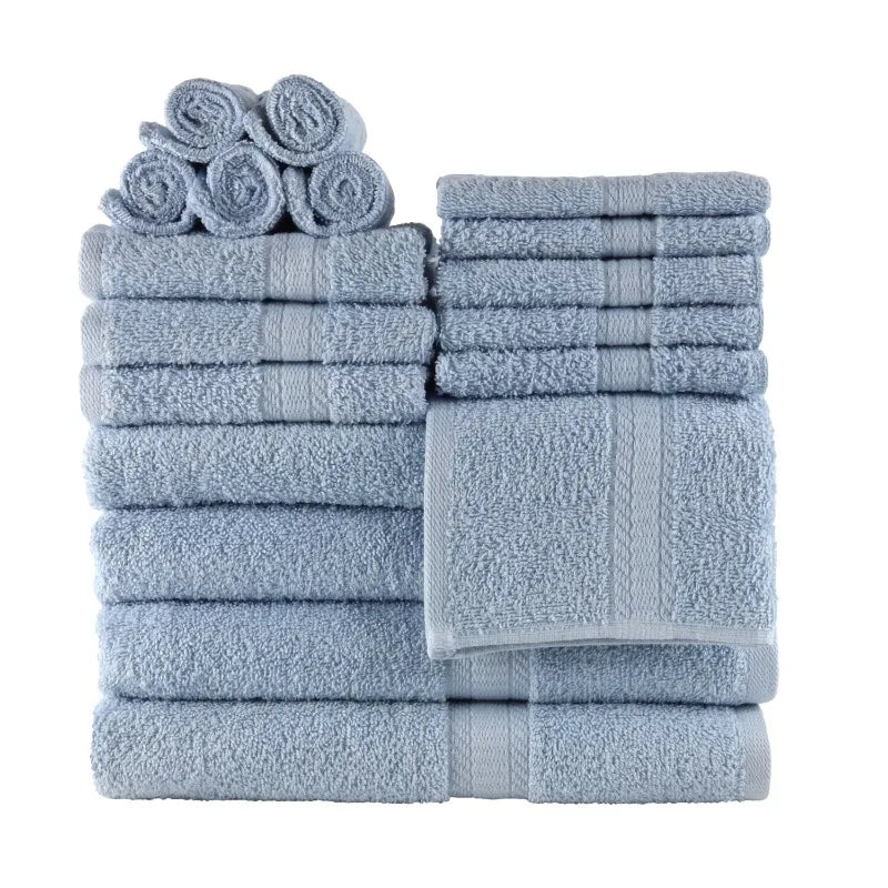 18-Piece 100% Cotton Towel Set, Soft and Super Absorbent