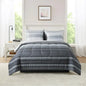 Grey Ombre Stripe Comforter Set Bed.