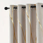 2Pcs Golden Wave &Circle Blackout Curtains Thermal