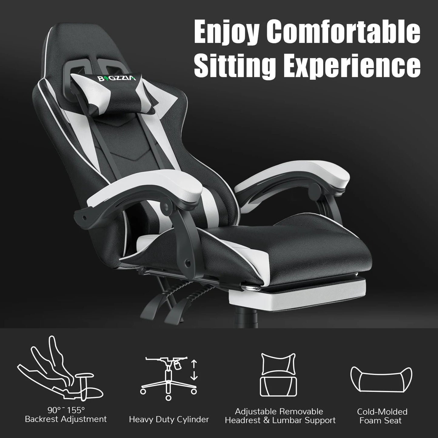 Gaming Chair with Footrest Ergonomic Gamer Chairs