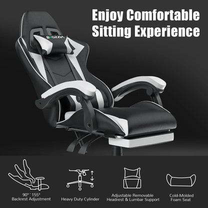 Gaming Chair with Footrest Ergonomic Gamer Chairs