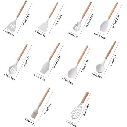 19pcs Food Grade Silicone Brodark Kitchenware Set