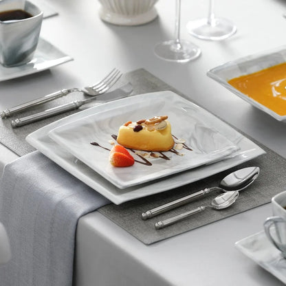 30PCS Marble Grey Porcelain Tableware Dinnerware Set