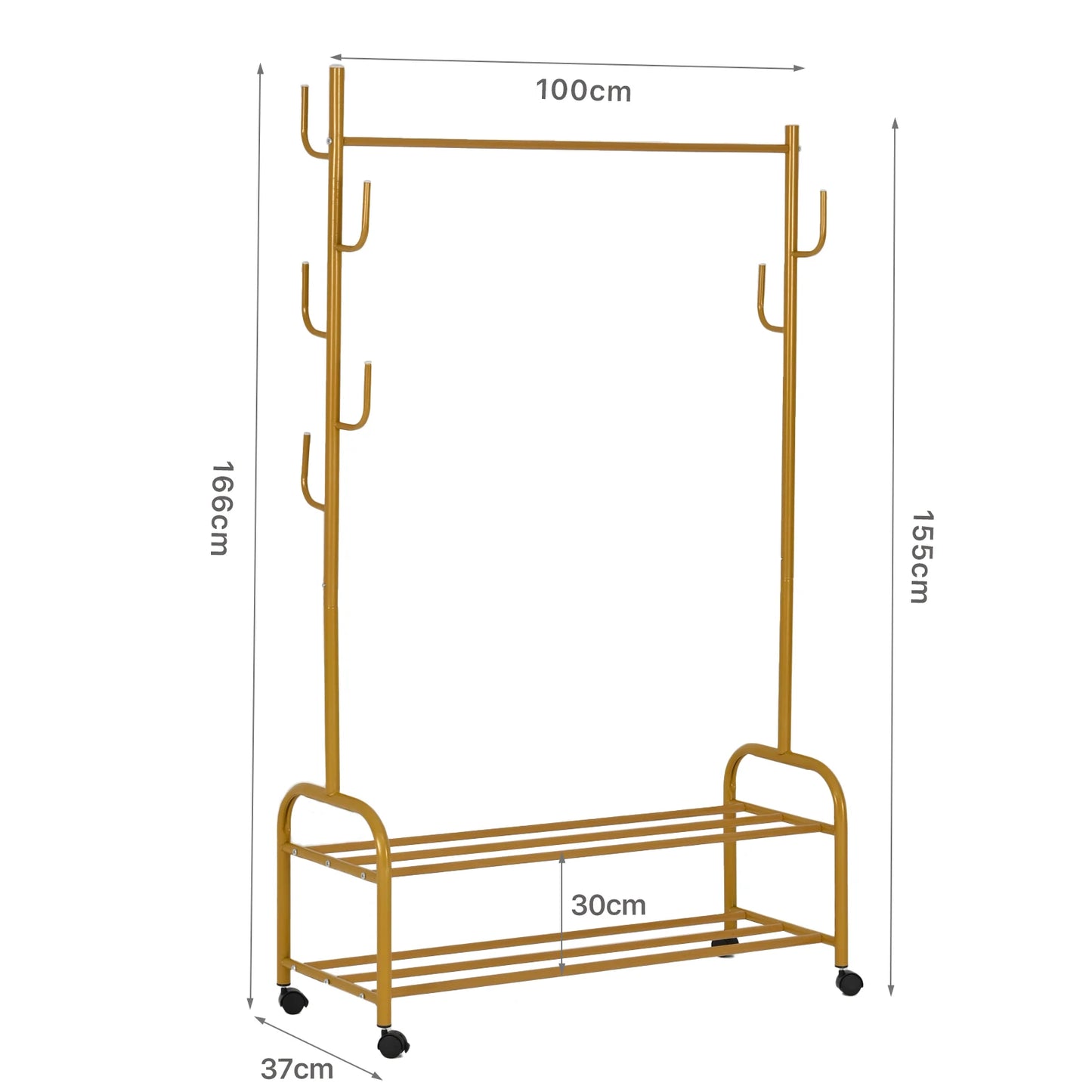 2- layer Garment Rack Gold with Wheels.