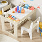 Wooden Toddler Table and 2 Chairs, Kids Table Set