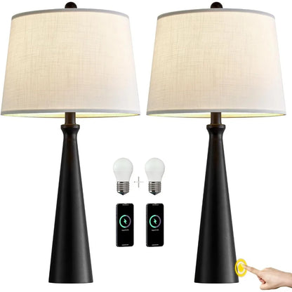 25.75" 3-Way Dimmable Touch Control USB Table Lamp