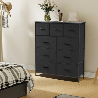 Dresser For Bedroom 9 Fabric Storage Drawer.