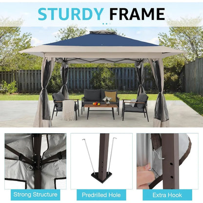13’x13’ Pop Up Gazebo, Outdoor Canopy Tent Shade