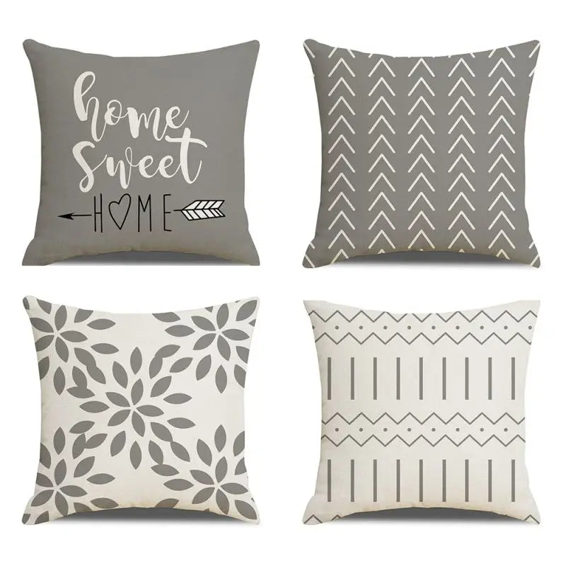 4 PCS Throw Pillow Covers 18x18 Inch Decorative Pillow