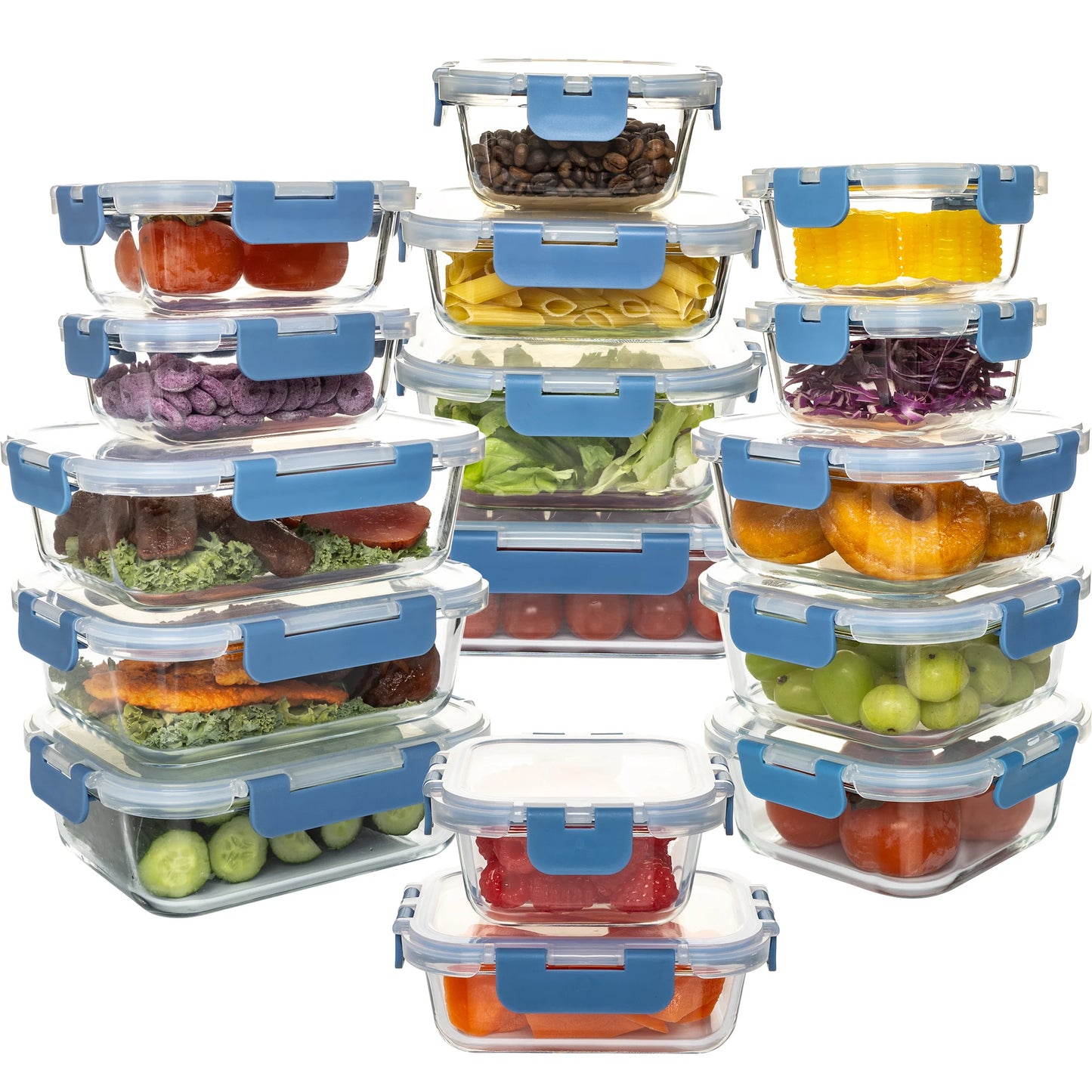 16-Piece Glass Food Storage Containers Set