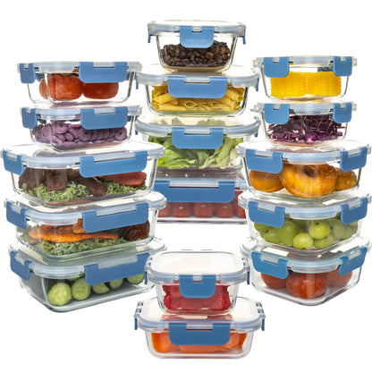 16-Piece Glass Food Storage Containers Set