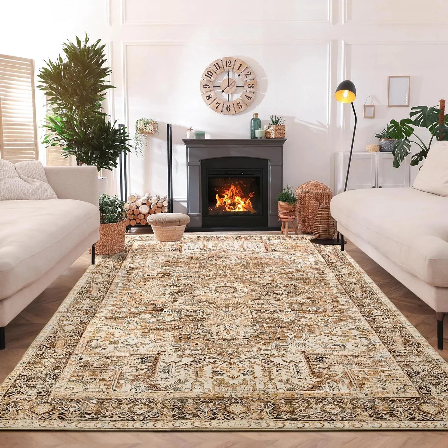 Faux Cashmere Vintage Printed Rug Area Rugs