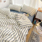 Pure Cotton Home Textile Blue Striped Bedding Set