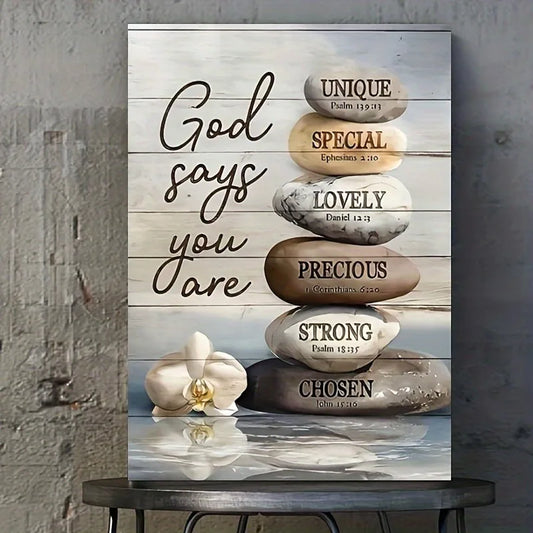 1pc Inspirational Bible Verse Canvas Wall Art