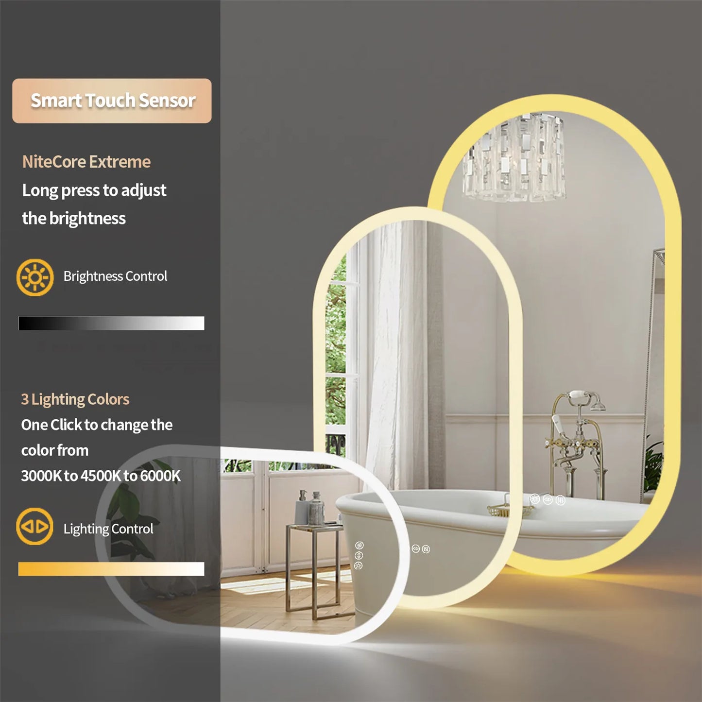 Backlit Smart LED Bathroom Mirror.