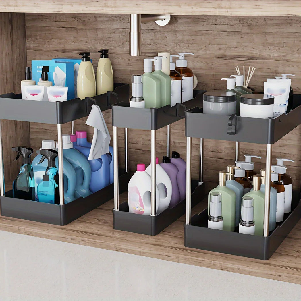3pcs Under Bathroom Sink Organizers – Countertop Storage Racks