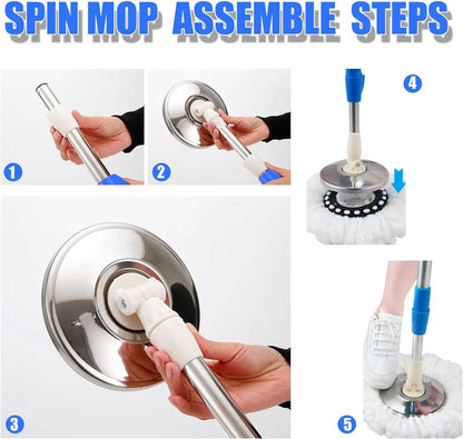 Spin Mop Bucket System with Wringer Set